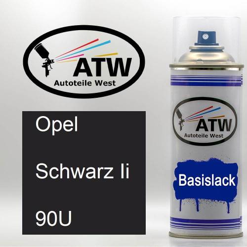 Opel, Schwarz Ii, 90U: 400ml Sprühdose, von ATW Autoteile West.